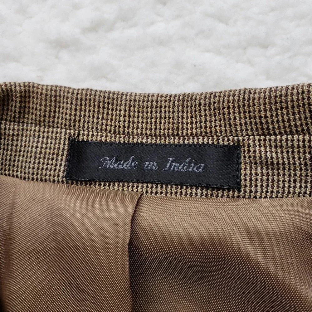 Lauren Ralph Lauren Mens 38R Silk Wool Sport Coat Brown Blazer 2 Button Jacket